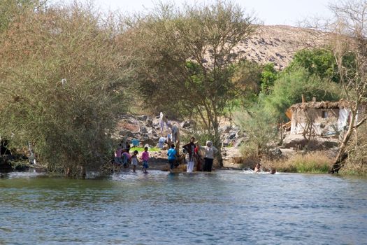 We take a closer look at life on Nile River on MAY 27, 2008, while having a felucca sailboat ride from Aswan to Elephantine Island and to a nubian village.