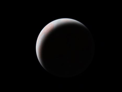 View of a planet from the night side