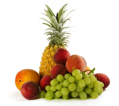 ananas,mango,peach,grape composition