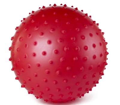 red inflatable rubber ball with spikes