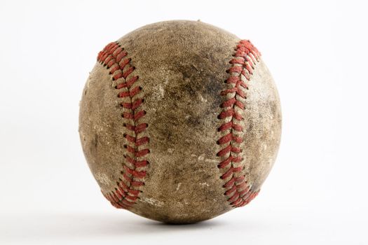 one baseball on white background