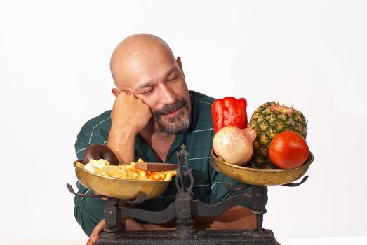 Guy feeling good about his decision to diet