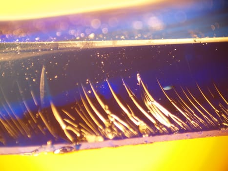 Macro of the edge of a piece of cut glass