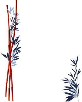 Vector illustration of bamboo canes and leaves framing an open area