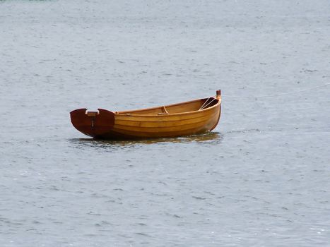 Empty rowboat in Ocracoke bay