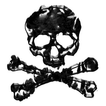 Skull and cross bones illustration isolated over a white background.