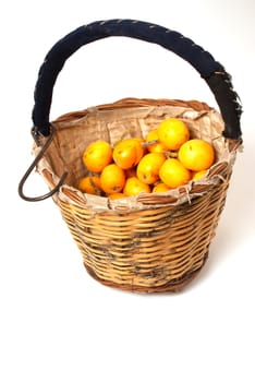 Traditional crop basked with freshly picked loquats