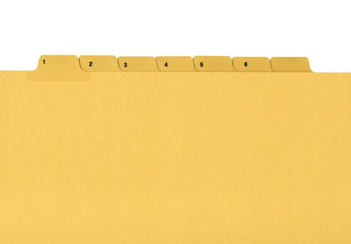 Coloured file folder with numbered tag