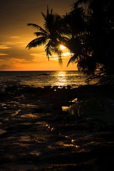 Maldivian Sunset image with nice color