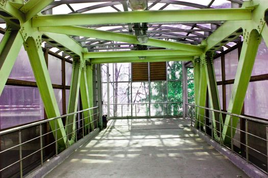 Metal abstracts of various bridges and ladders