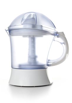 Modern juice extractor isolated on a white background.