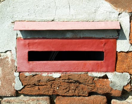 Old red mail box