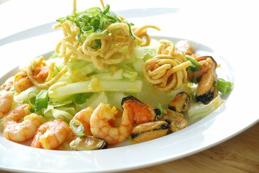 Prawn and mussel salad