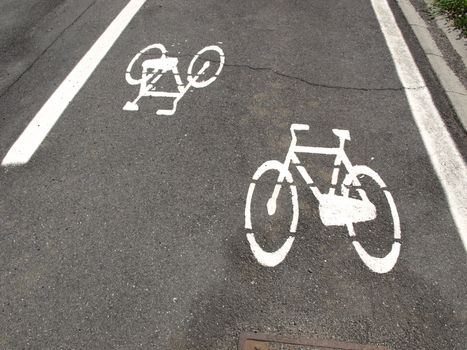 Bicycle lane sign for bike