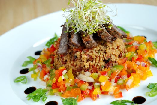 Beef and cous cous salad