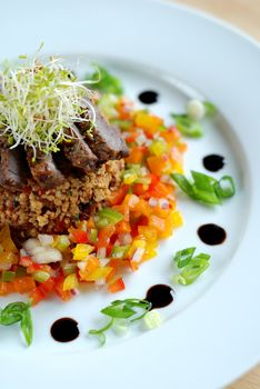 Beef and cous cous salad