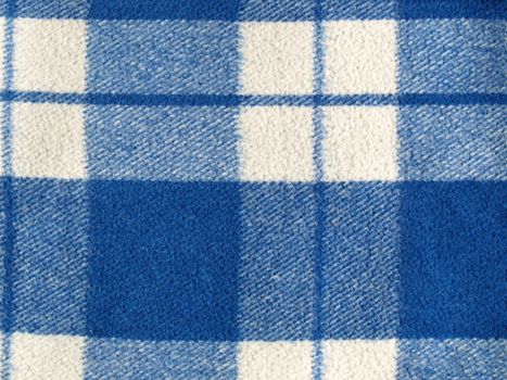 Blue tartan wool fabric