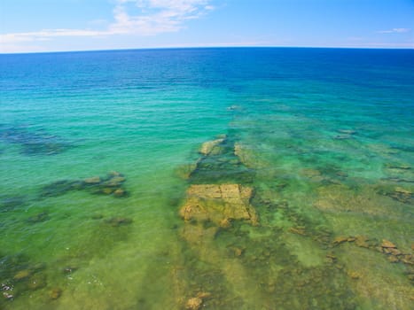 The turquoise waters of Lake Superior at Pictured Rocks National Lakeshore.