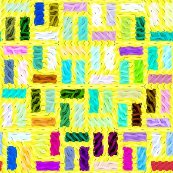seamless 3d texture of bright wavy colored cubes on yellow