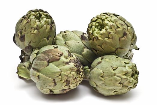 Artichokes isolated on a white background.