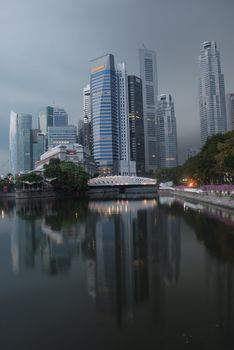 View of  singapore city in the morning