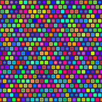 seamless texture of bright square and round shapes 