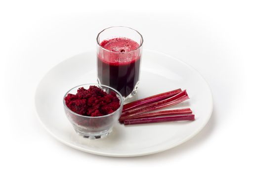 Fresh beetroot juice isolated white background and nice with extract