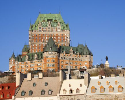 The most famous tourist attraction in Quebec City: Chateau Frontenac.