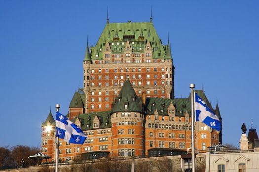 The most famous tourist attraction in Quebec City: Chateau Frontenac.