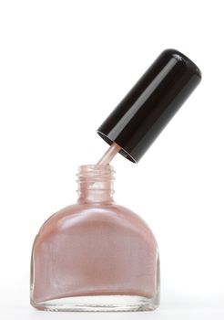 bottle of nail polish, white background