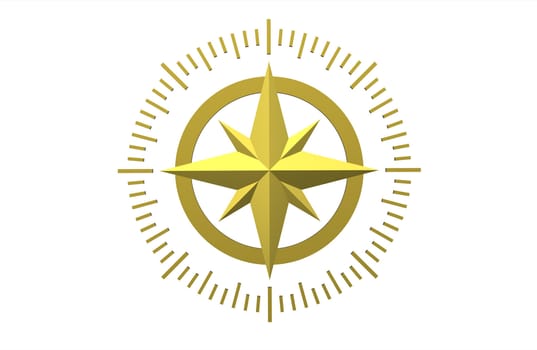 Compass isolated on white background 3d render