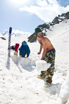 Freerider in Caucasus Mountains, Elbrus, summer 2010