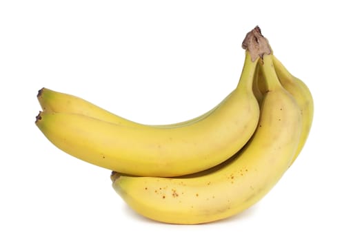 fresh ripe yellow bananas isolated on white background