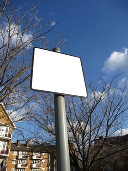 
A blank customisable street sign.
