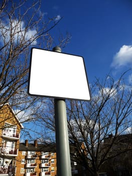 
A blank customisable street sign.
