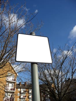 
A blank customisable street sign.
