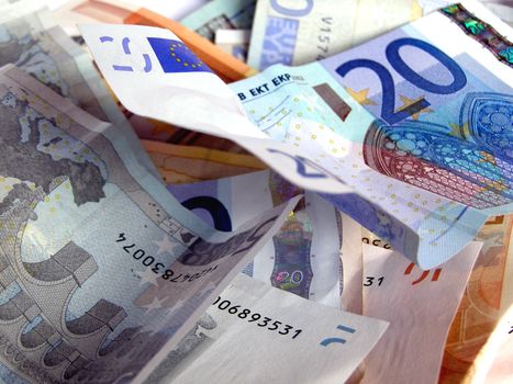 Euro banknotes money