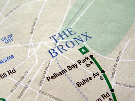 Subway map of the New York underground metro tube network