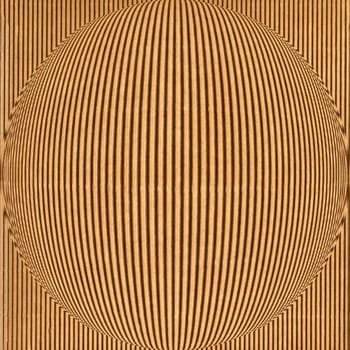 Brown corrugated cardboard sheet background with spherical bump