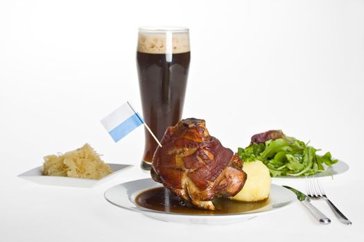 bavarian knuckle of pork with potato dumpling