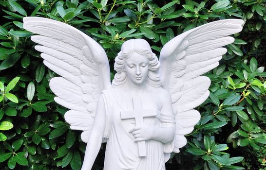 white angel in a cemetery