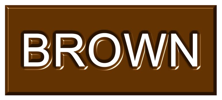 3d brown badge isolated in white