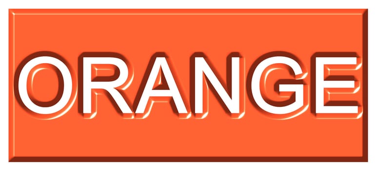 3d orange badge isolated in white