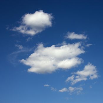 Sky with cumulus clouds.