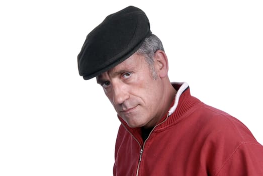 young casual man portrait in white background