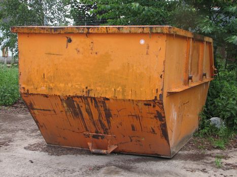 orange container for waste