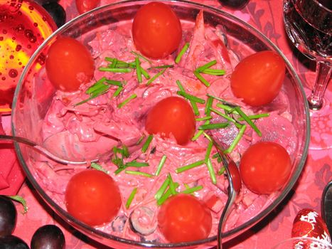 red salad with tomatos