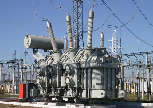 A row of power equipment