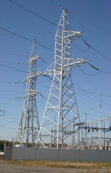 A row of power equipment