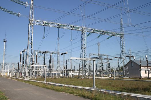 A row of power equipment